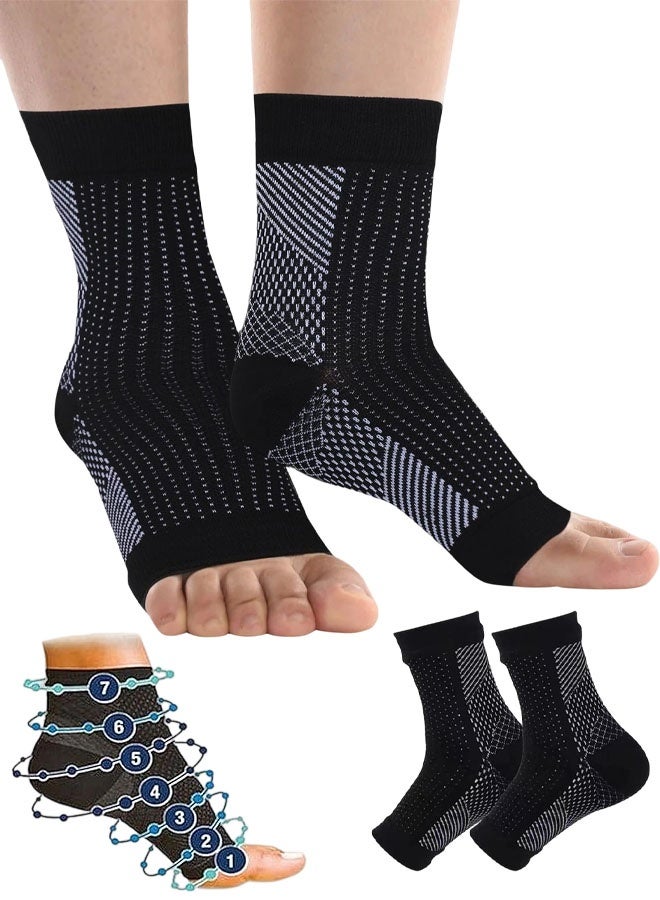 جوارب ضغط لالتهاب اللفافة الأخمصية، أكمام ضاغطة للكاحل، دعامات قوس القدم وتخفيف آلام الكعب، دعامات الكاحل للرجال والنساء - Image 1